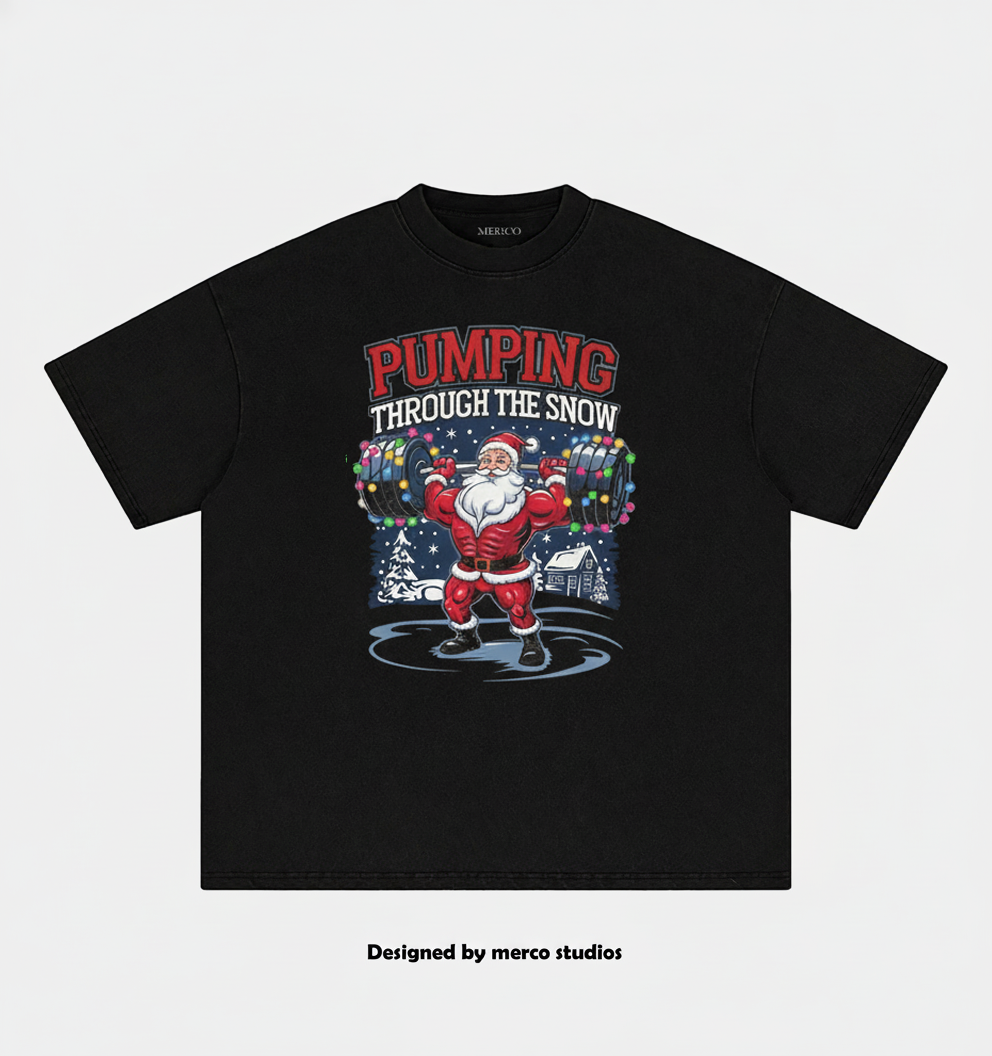 PUMPING THROUGH THE SNOW Washed Gym Shirt
