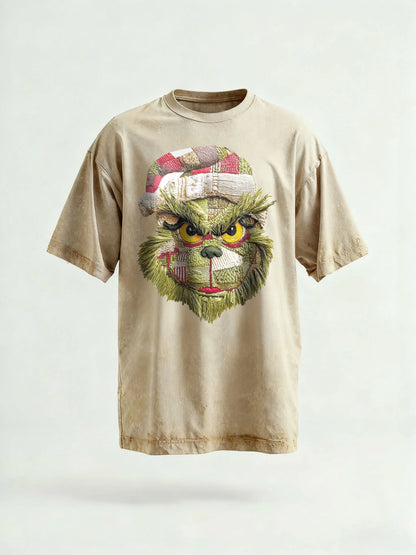 Green Grinch Christmas-Themed Graphic Tee&Hoodie