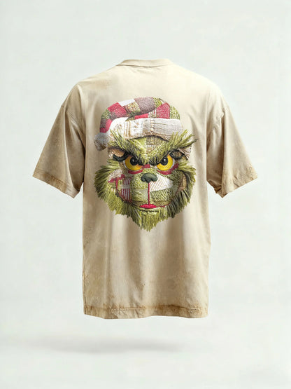 Green Grinch Christmas-Themed Graphic Tee&Hoodie