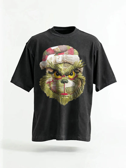 Green Grinch Christmas-Themed Graphic Tee&Hoodie