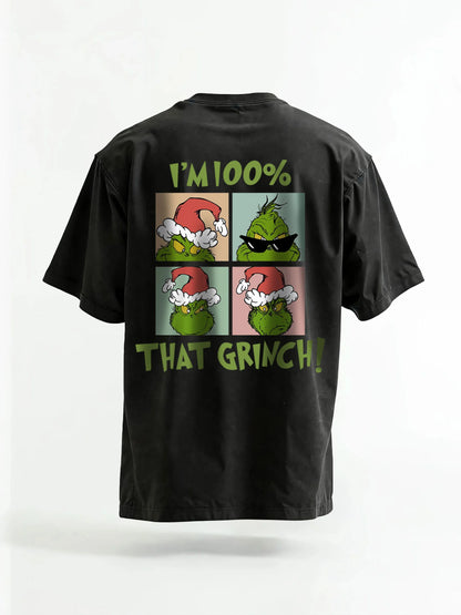 Green Grinch Christmas-Themed Graphic Tee&Hoodie