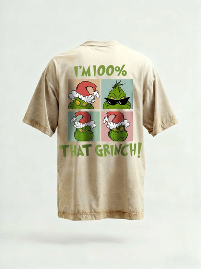 Green Grinch Christmas-Themed Graphic Tee&Hoodie