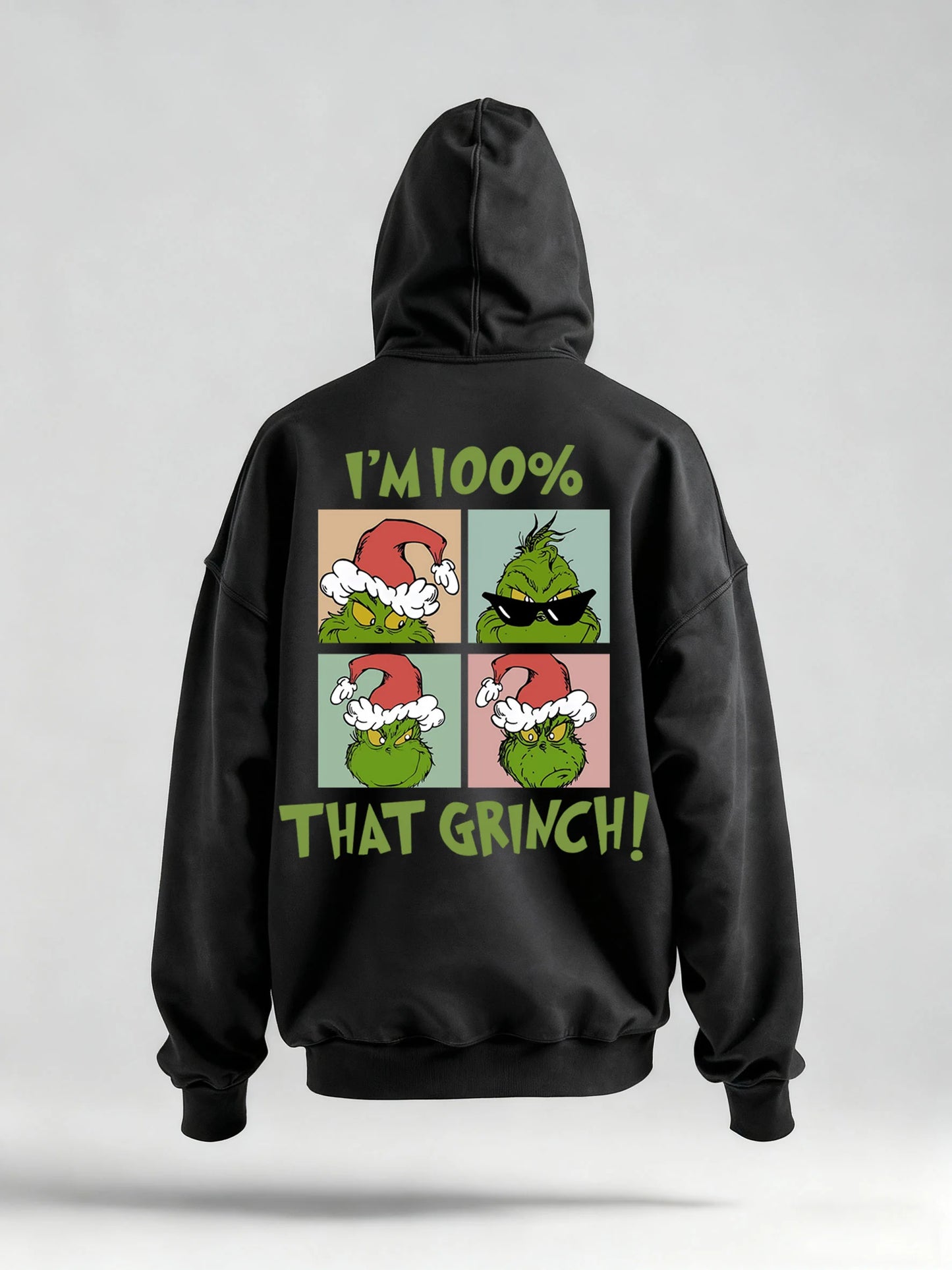 Green Grinch Christmas-Themed Graphic Tee&Hoodie