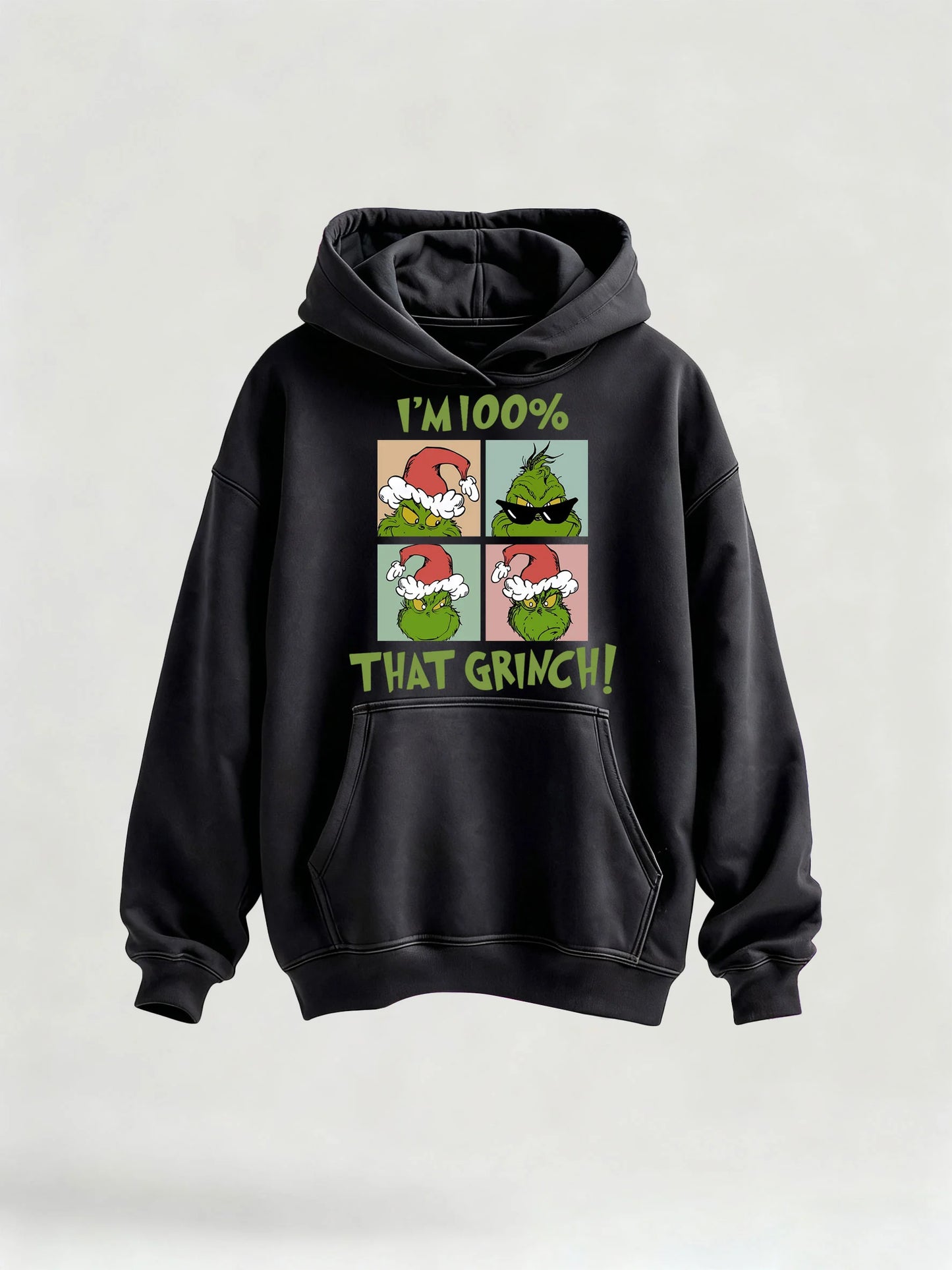 Green Grinch Christmas-Themed Graphic Tee&Hoodie