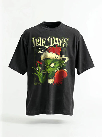 Green Grinch Christmas-Themed Graphic Tee&Hoodie
