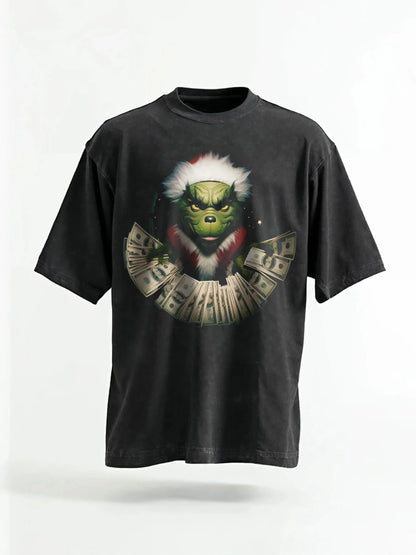 Green Grinch Christmas-Themed Graphic Tee&Hoodie