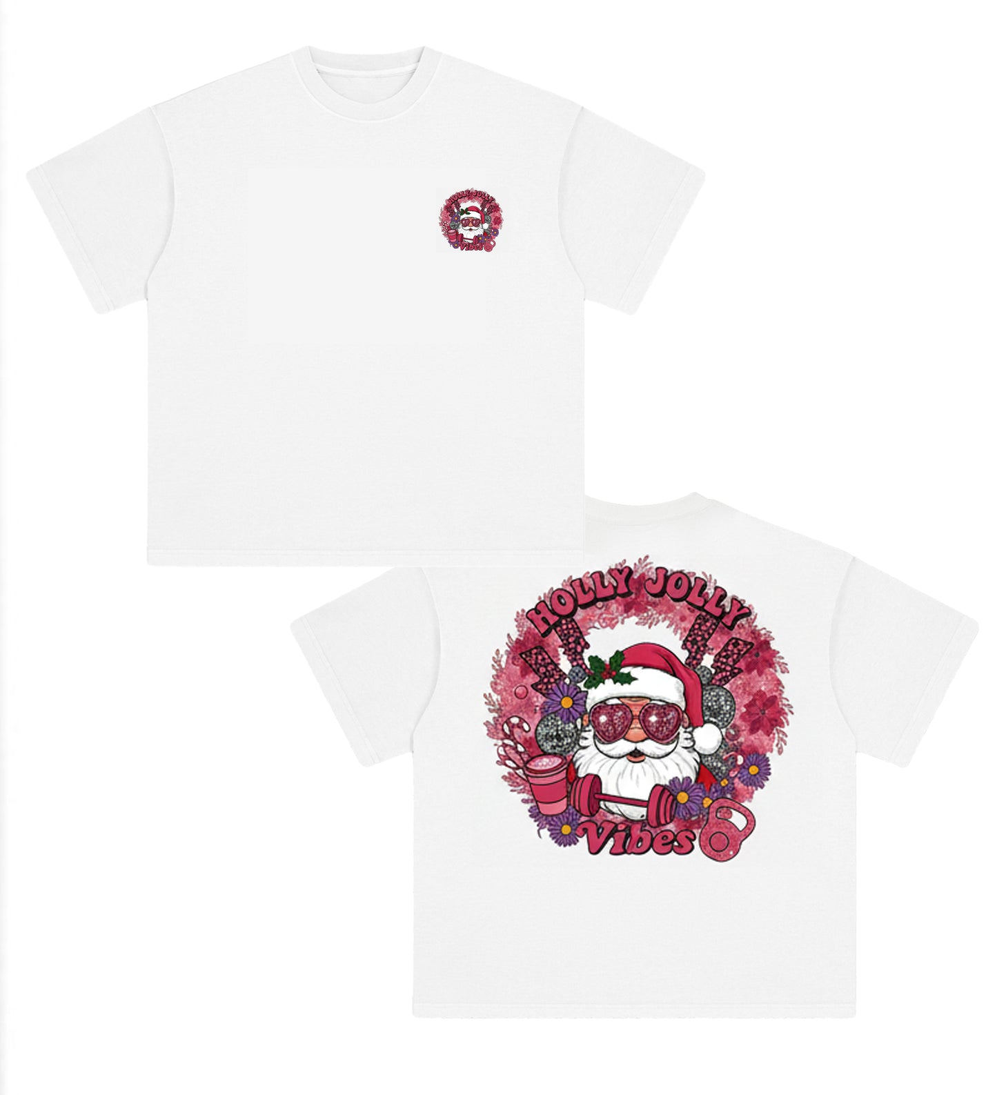 HOLLY JOLLY Vibes printed Gym Shirt