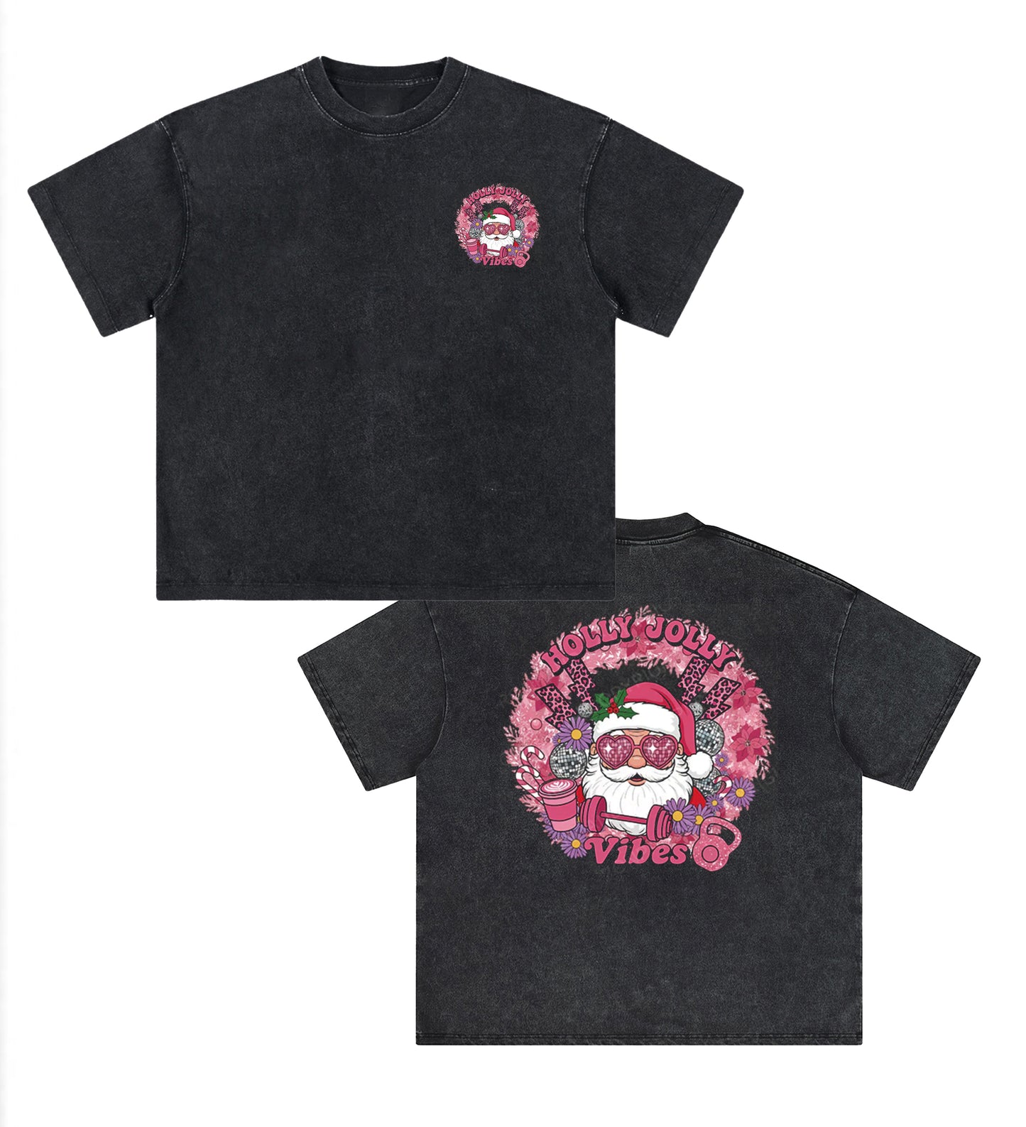 HOLLY JOLLY Vibes printed Gym Shirt