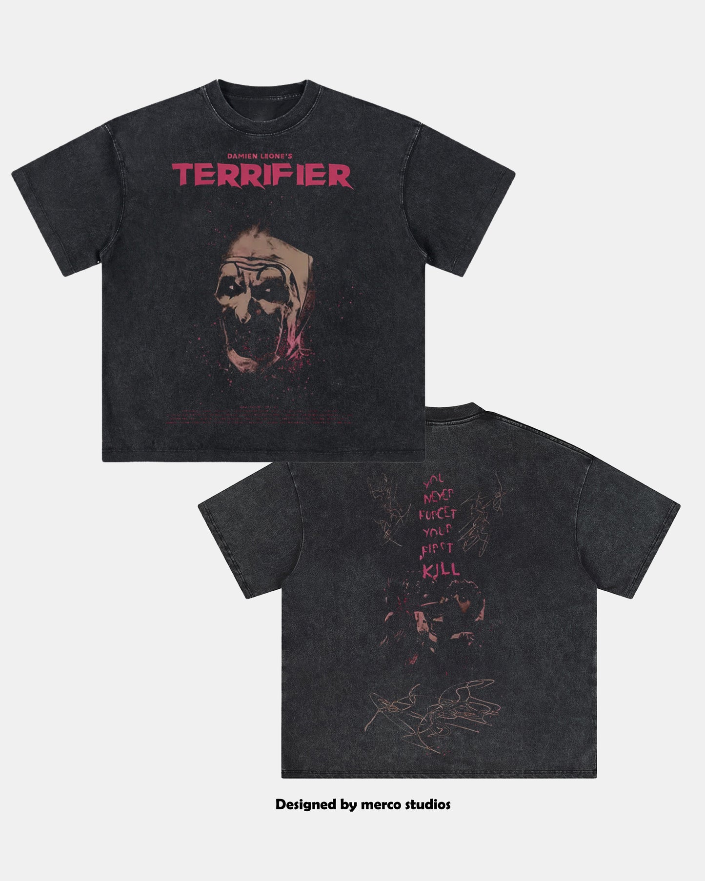 Horror Terrifier Movie Vintage Washed T-shirt