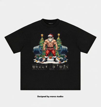 MERRY LIFTMAS Washed Gym Shirt