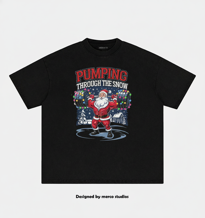 PUMPING THROUGH THE SNOW Washed Gym Shirt