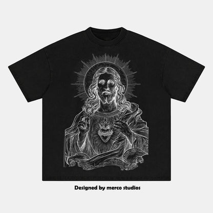 Sacred Heart of Jesus Vintage Washed T-shirt